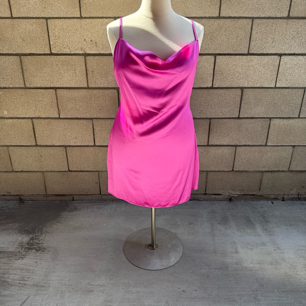 Pink Satin Slip Dress